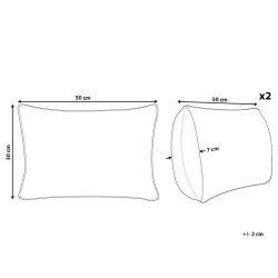 Zestaw 2 poduszek dekoracyjnych PULMONARIA 30 x 50 cm Beżowy Wzór geometryczny