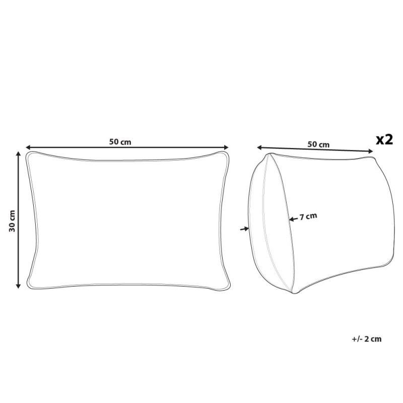 Zestaw 2 poduszek dekoracyjnych PULMONARIA 30 x 50 cm Beżowy Wzór geometryczny