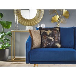 Zestaw 2 poduszek dekoracyjnych RAMTEK Welur 45 x 45 cm Czarny Wzór zwierzęcy