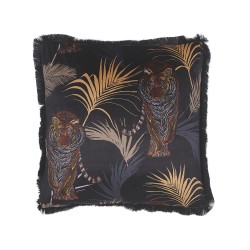 Zestaw 2 poduszek dekoracyjnych RAMTEK Welur 45 x 45 cm Czarny Wzór zwierzęcy