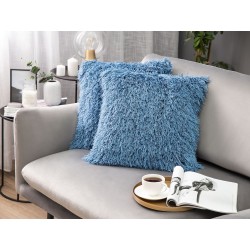 Zestaw 2 poduszek dekoracyjnych CIDE 45 x 45 cm Niebieski Jednolity