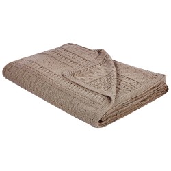 Narzuta na łóżko DAULET Bawełna 150 x 200 cm Brązowy