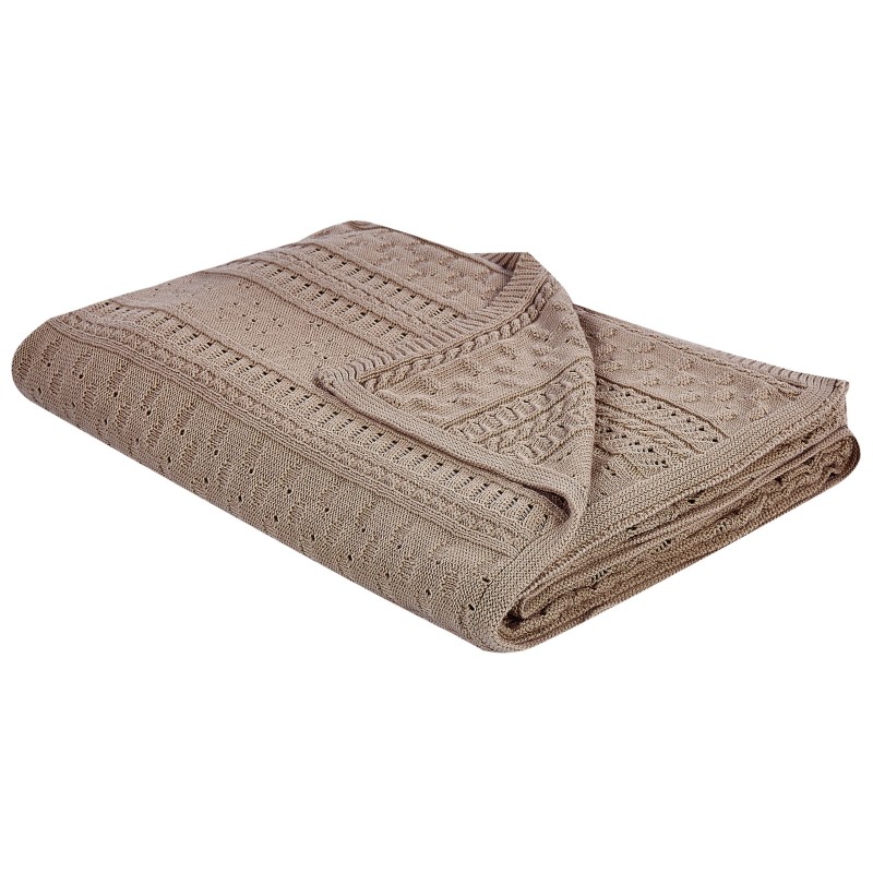 Narzuta na łóżko DAULET Bawełna 150 x 200 cm Brązowy