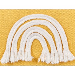 2 bawełniane poduszki dekoracyjne motyw tęczy 45 x 45 cm żółte LEEA