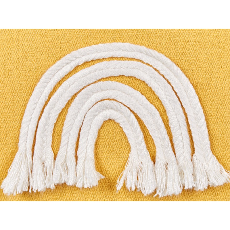 2 bawełniane poduszki dekoracyjne motyw tęczy 45 x 45 cm żółte LEEA