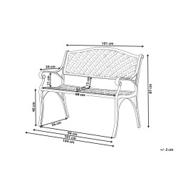 Ławka ogrodowa STAGGIA 104 cm Metal Brązowy