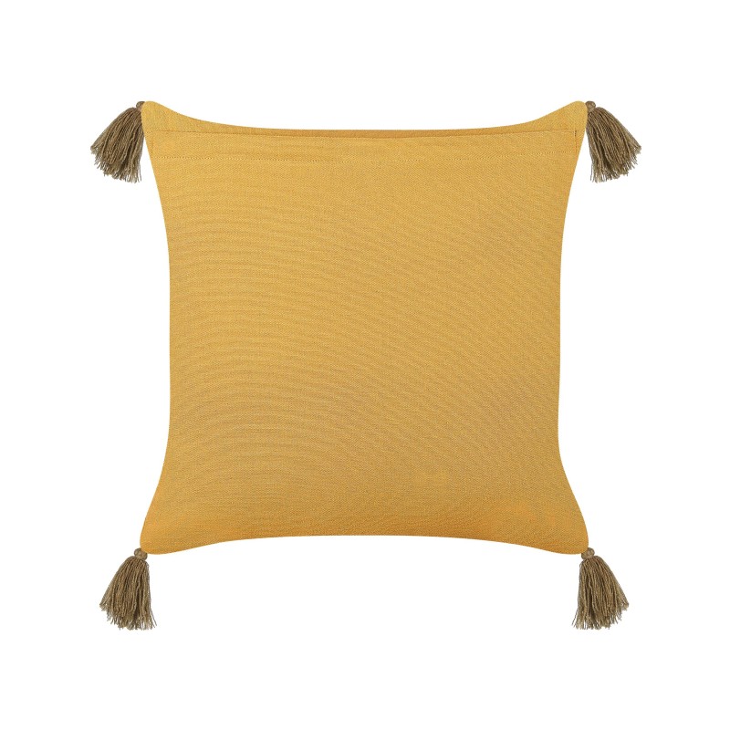 Poduszka dekoracyjna RHEUM Welur 45 x 45 cm Żółty Wzór kwiatowy