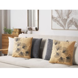 Zestaw 2 poduszek dekoracyjnych WAKAD 45 x 45 cm Beżowy Wzór roślinny