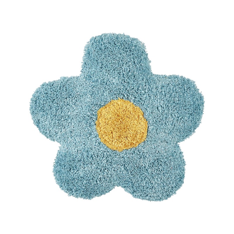 2 bawełniane poduszki dekoracyjne dla dzieci kwiaty 30 x 30 cm niebieskie SORREL