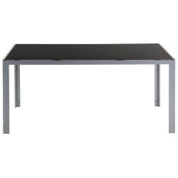 Stół ogrodowy CATANIA 160 cm 91 cm Szkło Czarny