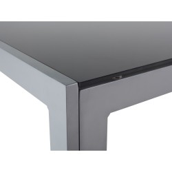 Stół ogrodowy CATANIA 160 cm 91 cm Szkło Czarny