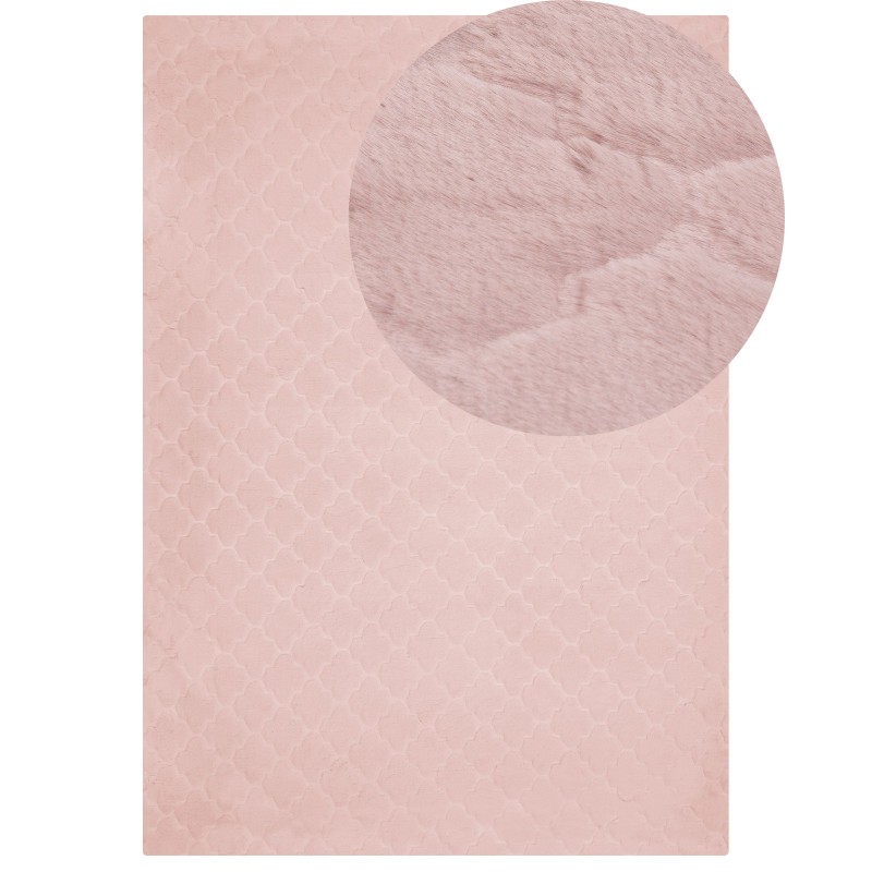 Dywan sztuczne futro królika 160 x 230 cm różowy GHARO