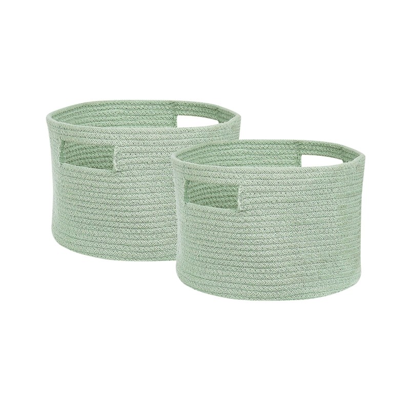 Zestaw 2 koszy CHINIOT Bawełna Jasnozielony