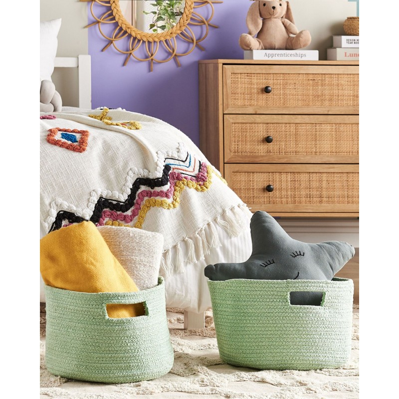 Zestaw 2 koszy CHINIOT Bawełna Jasnozielony