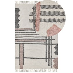 Dywan bawełniany 160 x 230 cm beżowo-czarny MURADIYE