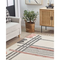 Dywan bawełniany 160 x 230 cm beżowo-czarny MURADIYE