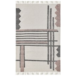 Dywan bawełniany 160 x 230 cm beżowo-czarny MURADIYE