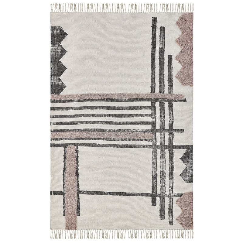 Dywan bawełniany 160 x 230 cm beżowo-czarny MURADIYE