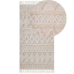 Dywan bawełniany 80 x 150 cm beżowy DIDIM