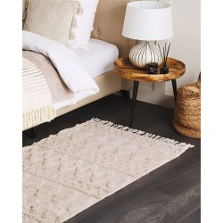 Dywan bawełniany 80 x 150 cm beżowy DIDIM