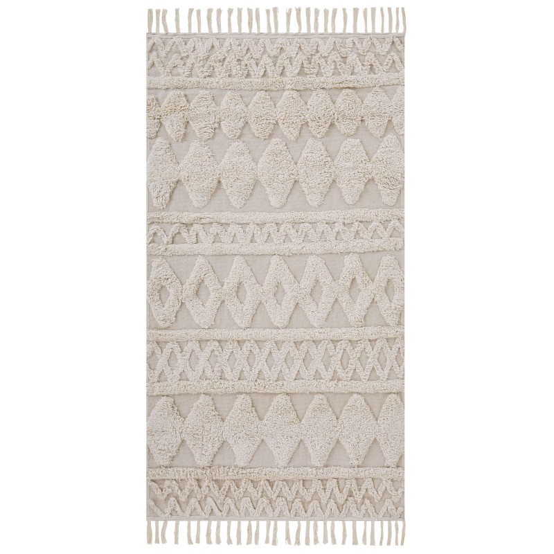 Dywan bawełniany 80 x 150 cm beżowy DIDIM