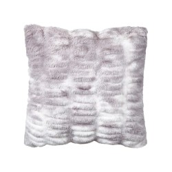 Zestaw 2 poduszek dekoracyjnych MACODES Sztuczne futro 45 x 45 cm Jasnoszary Jednolity