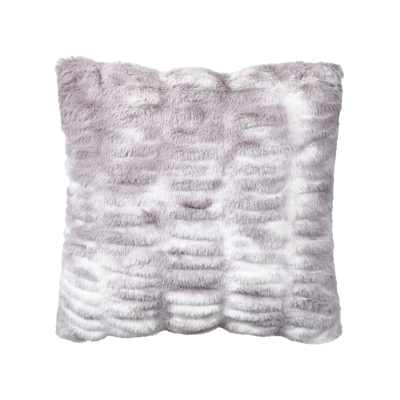 Zestaw 2 poduszek dekoracyjnych MACODES Sztuczne futro 45 x 45 cm Jasnoszary Jednolity