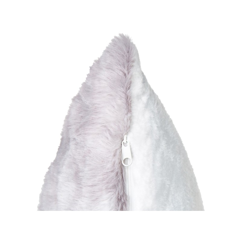 Zestaw 2 poduszek dekoracyjnych MACODES Sztuczne futro 45 x 45 cm Jasnoszary Jednolity