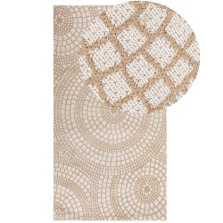 Dywan z juty 80 x 150 cm beżowy z białym ARIBA