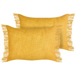 Zestaw 2 poduszek dekoracyjnych MABA Bawełna 50 x 35 cm Żółty Jednolity