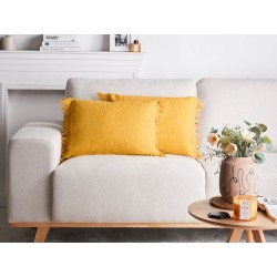 Zestaw 2 poduszek dekoracyjnych MABA Bawełna 50 x 35 cm Żółty Jednolity