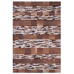 Dywan patchwork skórzany 160 x 230 cm brązowy HEREKLI