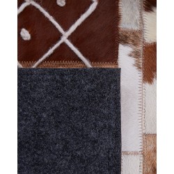 Dywan patchwork skórzany 160 x 230 cm brązowy HEREKLI