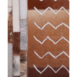 Dywan patchwork skórzany 160 x 230 cm brązowy HEREKLI