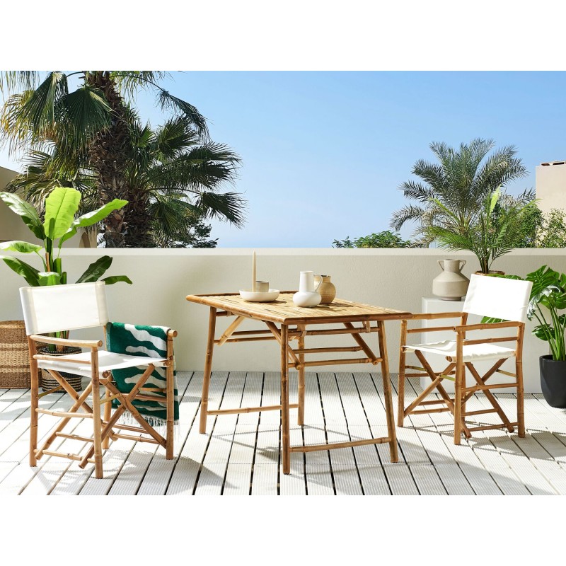 Stół ogrodowy MOLISE 120 cm 69 cm Drewno bambusowe Jasnobrązowy