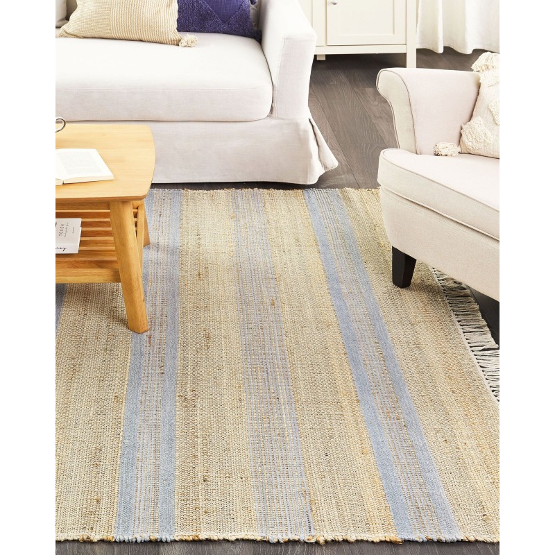 Dywan z juty 160 x 230 cm beżowo-niebieski TALPUR