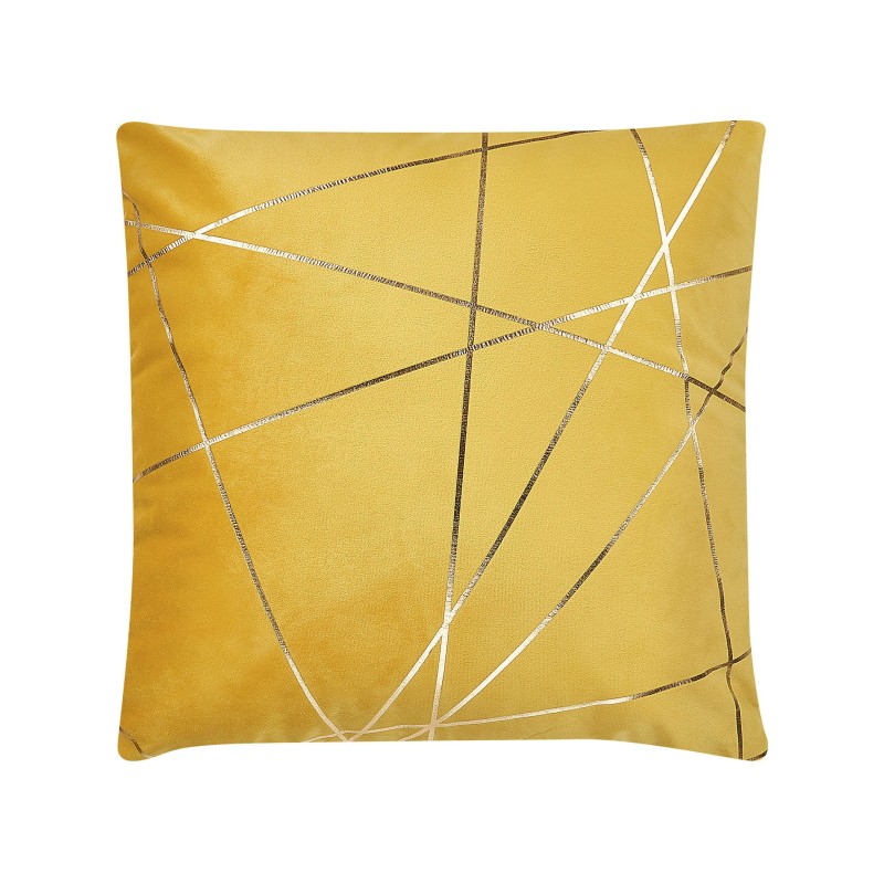 Zestaw 2 poduszek dekoracyjnych PINUS Welur 45 x 45 cm Żółty Wzór geometryczny