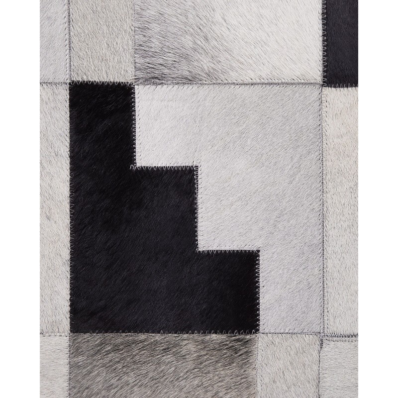 Dywan patchwork skórzany 140 x 200 cm czarno-szary EFIRLI