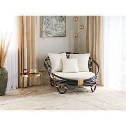 Łóżko ogrodowe ROSSANO Rattan Czarny