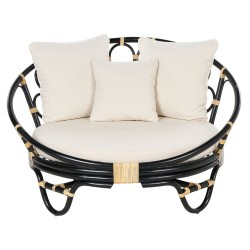 Łóżko ogrodowe ROSSANO Rattan Czarny