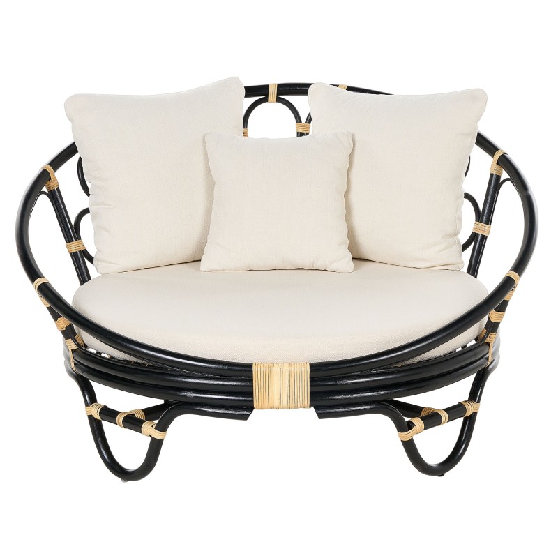 Łóżko ogrodowe ROSSANO Rattan Czarny