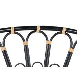 Łóżko ogrodowe ROSSANO Rattan Czarny