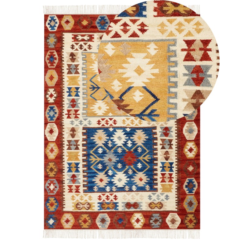 Dywan wełniany kilim 200 x 300 cm wielokolorowy VOSKEHAT