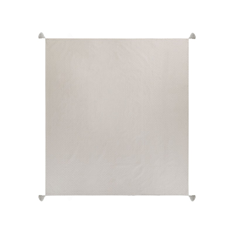 Narzuta na łóżko LINDULA Bawełna 200 x 220 cm Beżowoszary