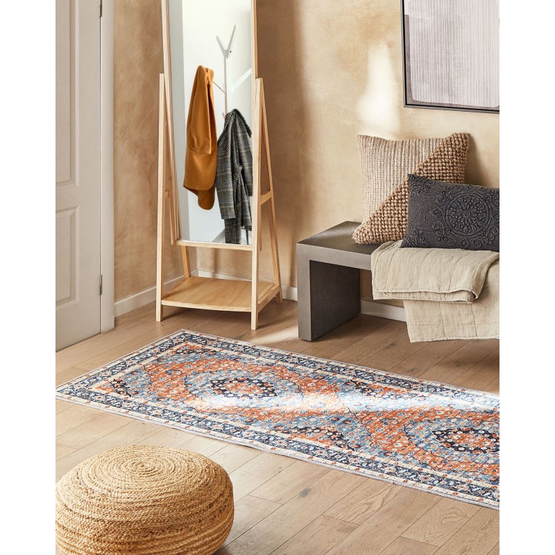 Dywan 80 x 240 cm niebieski z pomarańczowym MIDALAM