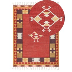 Dywan bawełniany kilim 140 x 200 cm wielokolorowy PARAKAR