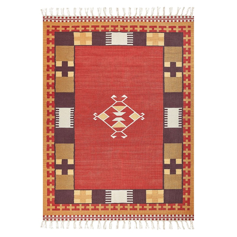 Dywan bawełniany kilim 140 x 200 cm wielokolorowy PARAKAR