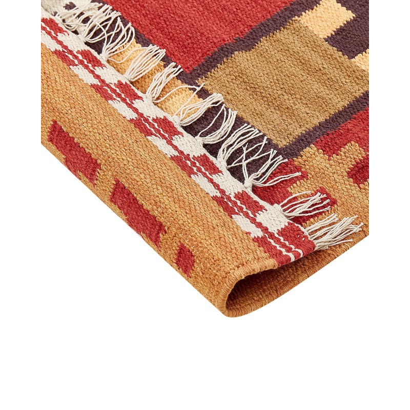 Dywan bawełniany kilim 140 x 200 cm wielokolorowy PARAKAR