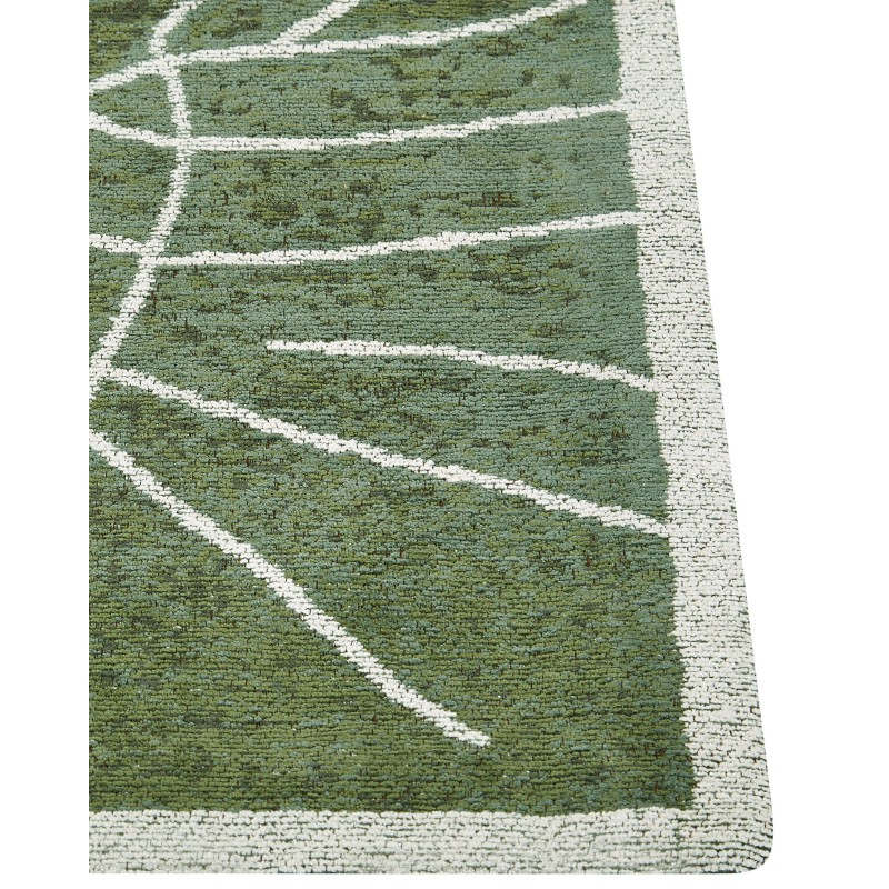 Dywan bawełniany w liście monstery 140 x 200 cm zielony SARMIN