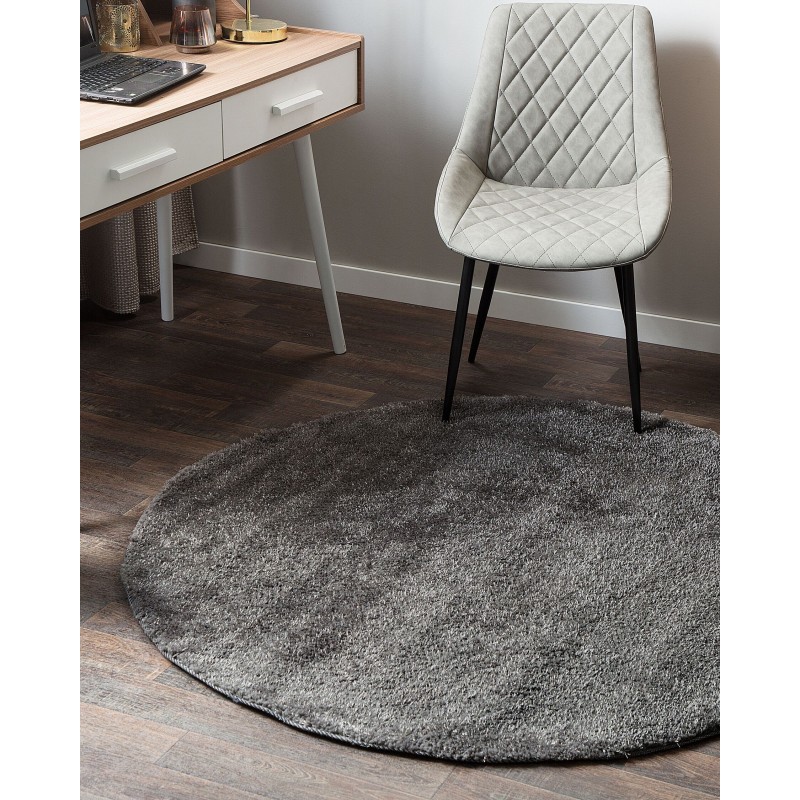 Dywan shaggy okrągły ⌀ 140 cm ciemnoszary DEMRE